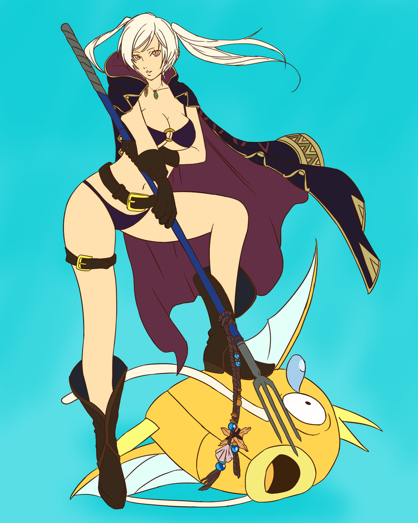 female robin and magikarp (pokemon and 3 more) drawn by truejekart