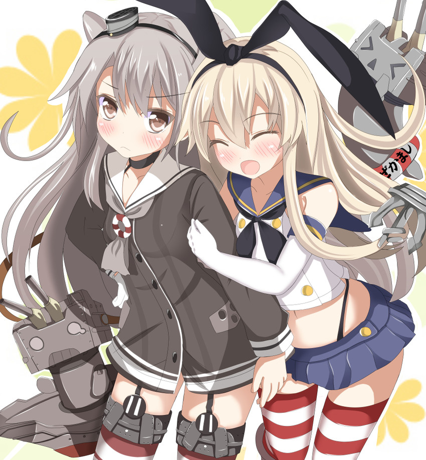 shimakaze, amatsukaze, rensouhou-chan, and rensouhou-kun (kantai collection) drawn by aruka_(alka_p1)