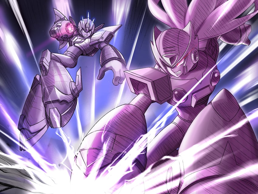 zero, x, and ultimate armor x (mega man and 2 more) drawn by dtcy