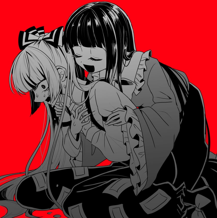 fujiwara no mokou and houraisan kaguya (touhou) drawn by ta_mi_01000