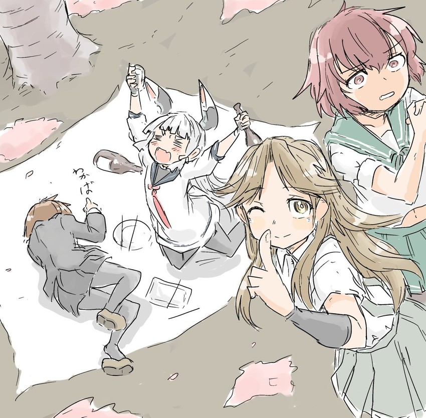 murakumo, mutsuki, arashio, and wakaba (kantai collection) drawn by poyo_(hellmayuge)