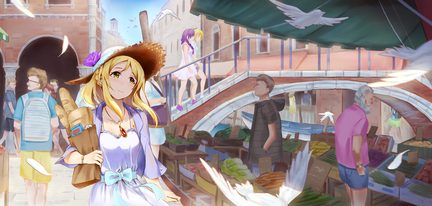 tojo nozomi, ayase eli, and ohara mari (love live! and 2 more) drawn by kakumayu