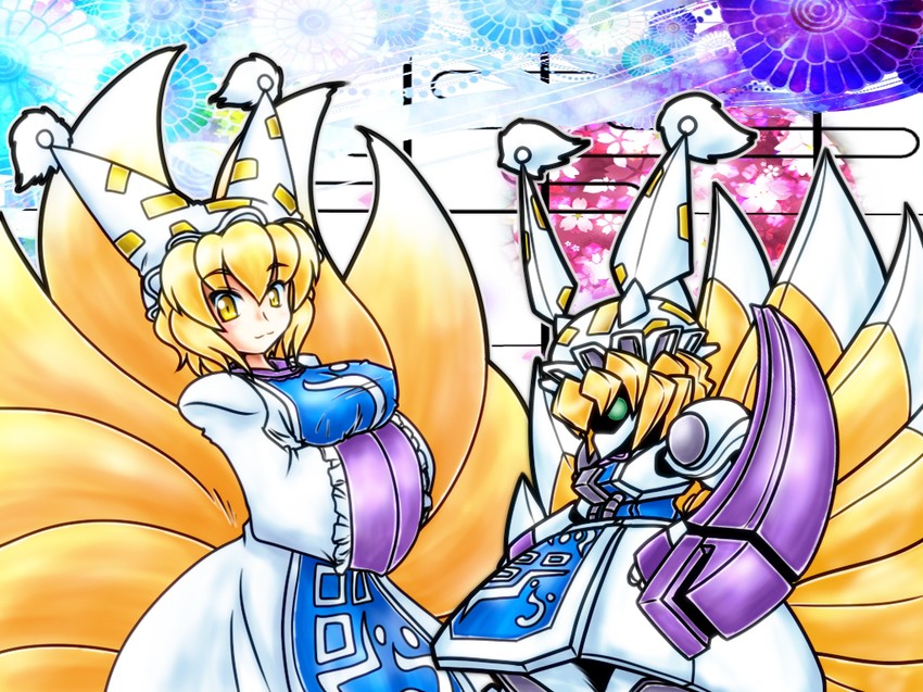 yakumo ran and baund doc (touhou and 3 more) drawn by mayohi_neko
