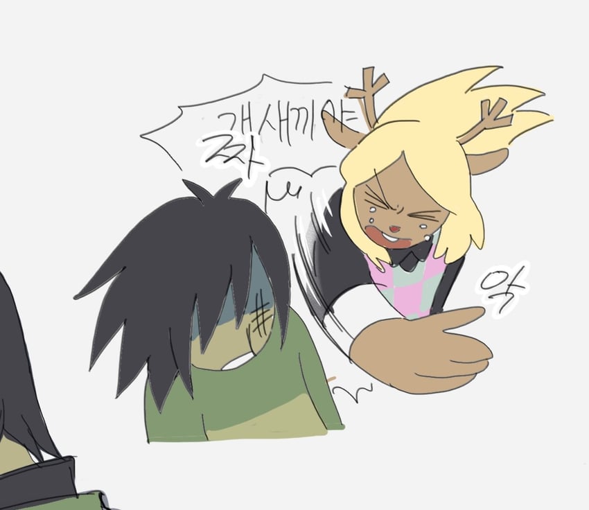 kris and noelle holiday (deltarune) drawn by ttudolee