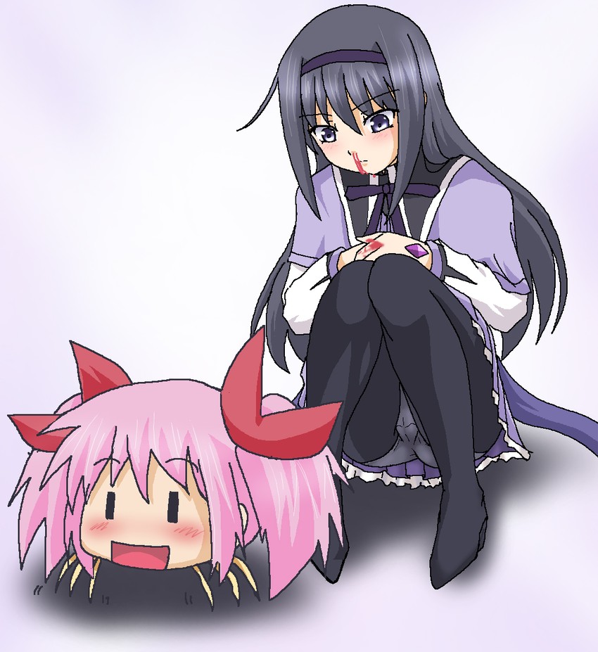 akemi homura and kaname madoka (mahou shoujo madoka magica) drawn by hayashiya_zankurou