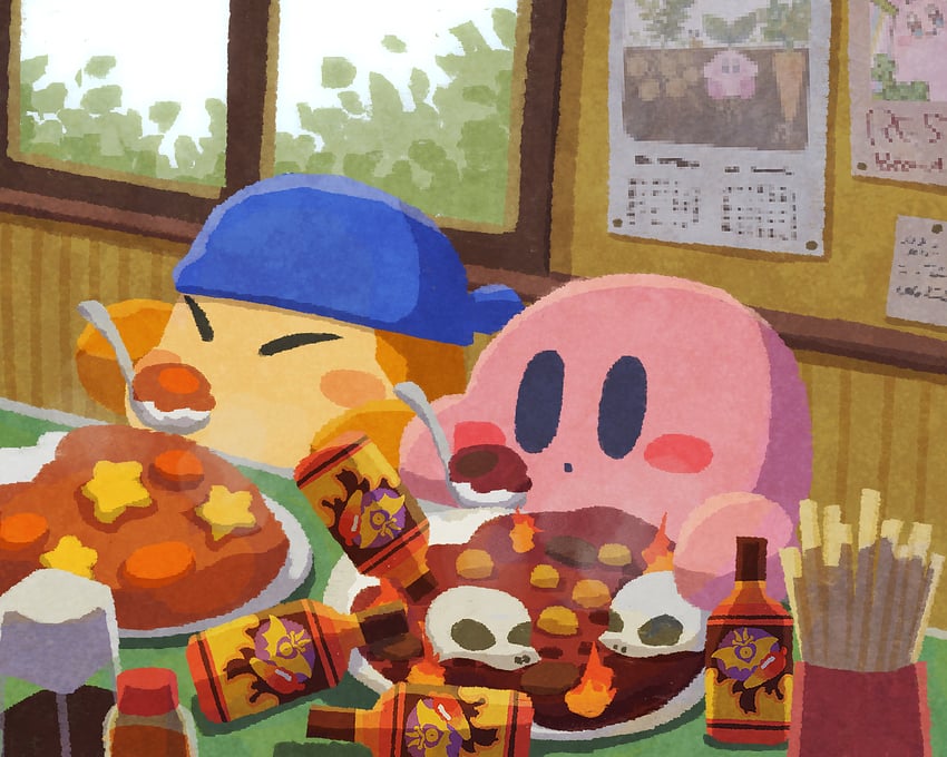 kirby, waddle dee, and bandana waddle dee (kirby and 1 more) drawn by miclot