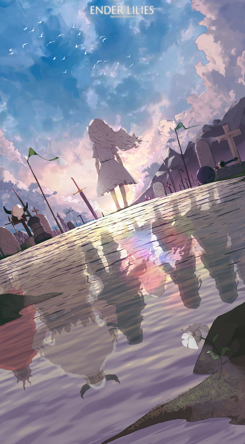 lily, umbral knight, ulv the mad knight, guardian siegrid, dark witch eleine, and 2 more (ender lilies quietus of the knights) drawn by ryeon_(naturesan)