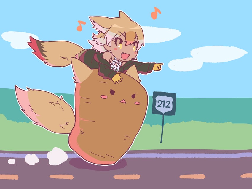 coyote and coyopotato (kemono friends and 1 more) drawn by rumenia_(ao2is)