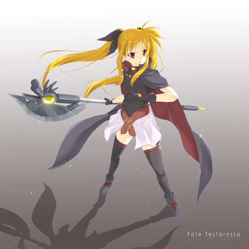 fate testarossa and bardiche (lyrical nanoha and 2 more) drawn by aito_(indigorabbit)