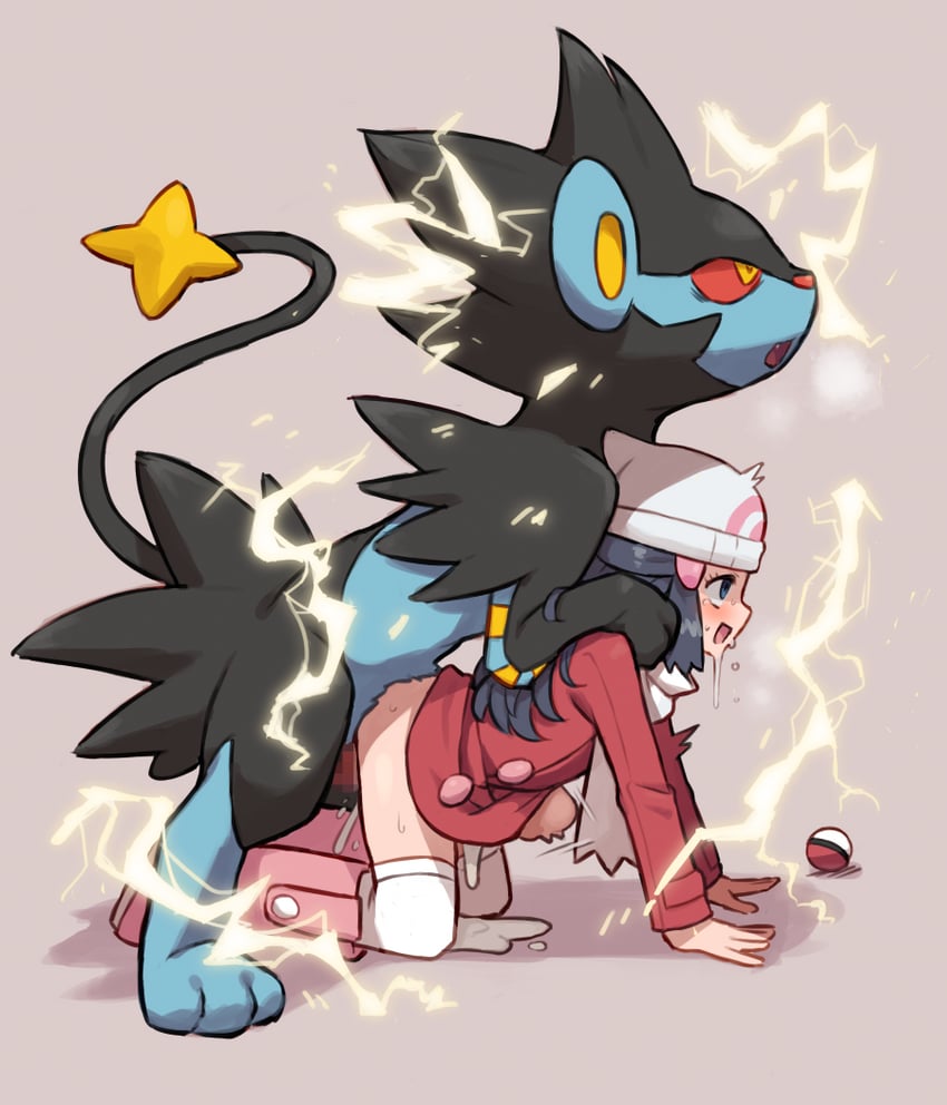 dawn and luxray (pokemon and 2 more) drawn by chiwino