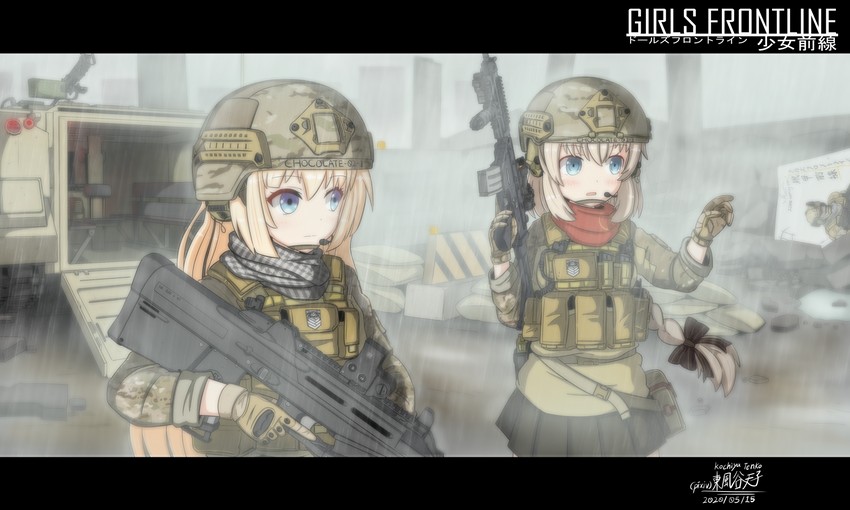 fnc and f2000 (girls' frontline) drawn by kochiya_tenko