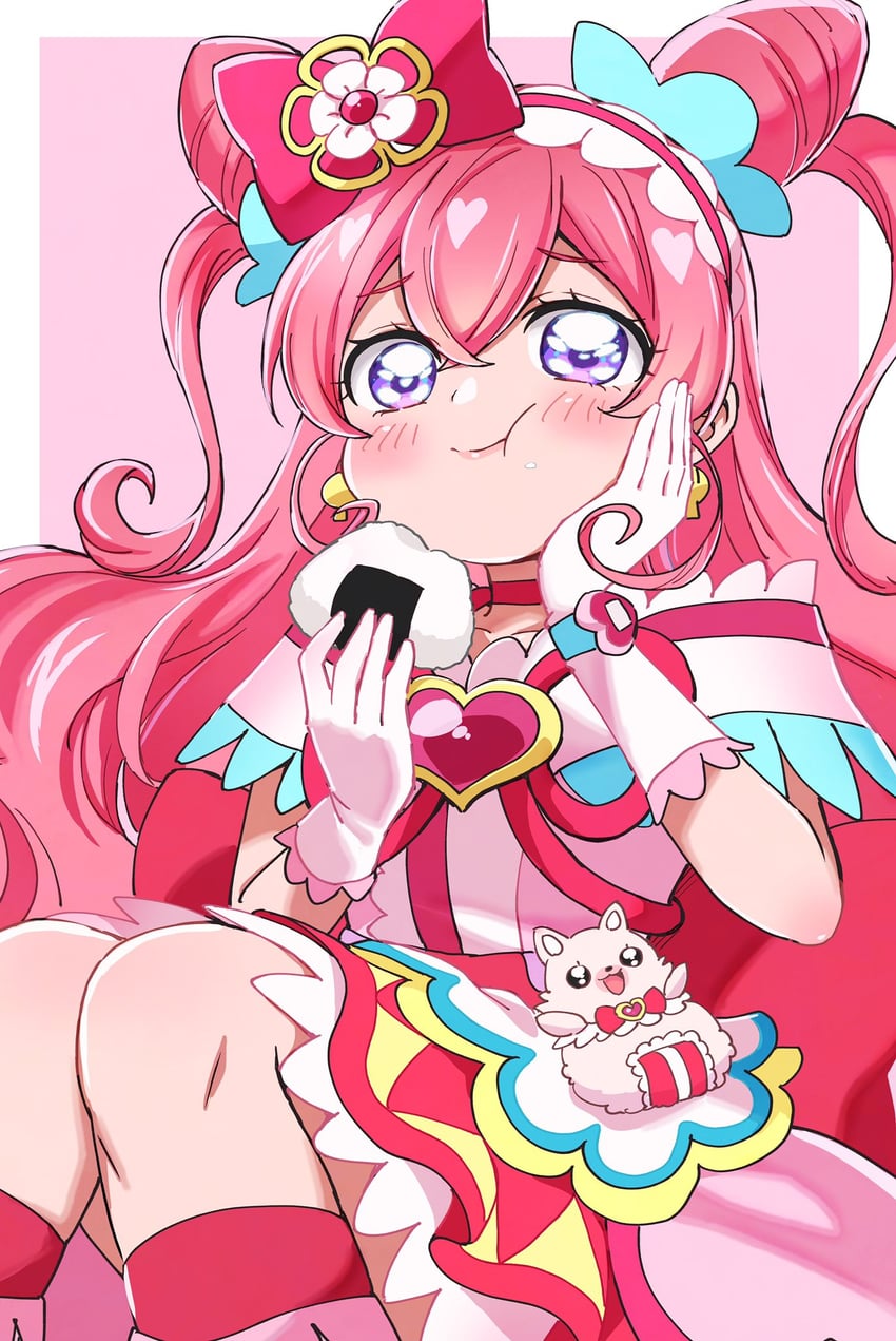 nagomi yui, cure precious, and kome-kome (precure and 1 more) drawn by sharumon