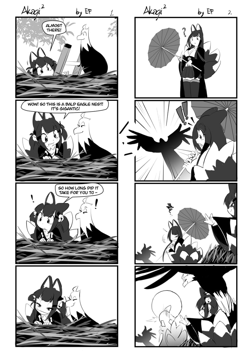 akagi, grim, and akagi-chan (azur lane) drawn by ethan_forsythe