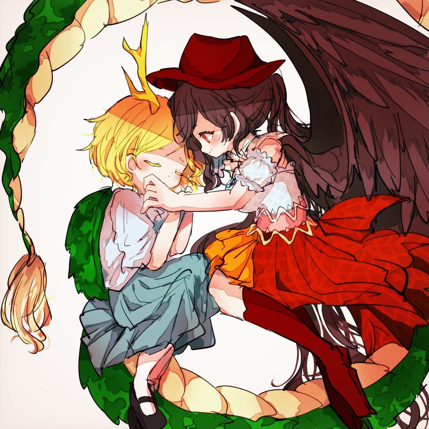 kicchou yachie and kurokoma saki (touhou) drawn by maki_(osobabouro)