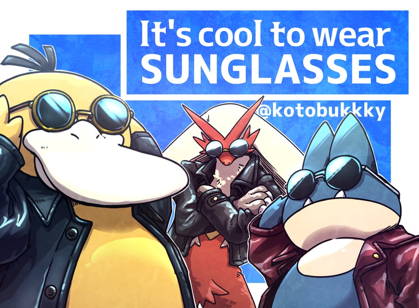 psyduck, blaziken, and munchlax (pokemon) drawn by kotobukkii_(yt_lvlv)