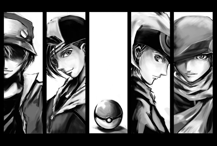 red, ethan, brendan, and lucas (pokemon and 4 more) drawn by ying_mao