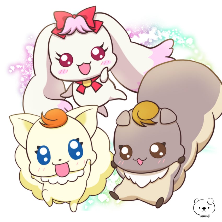 milk, coco, and nuts (precure and 1 more) drawn by moro_precure