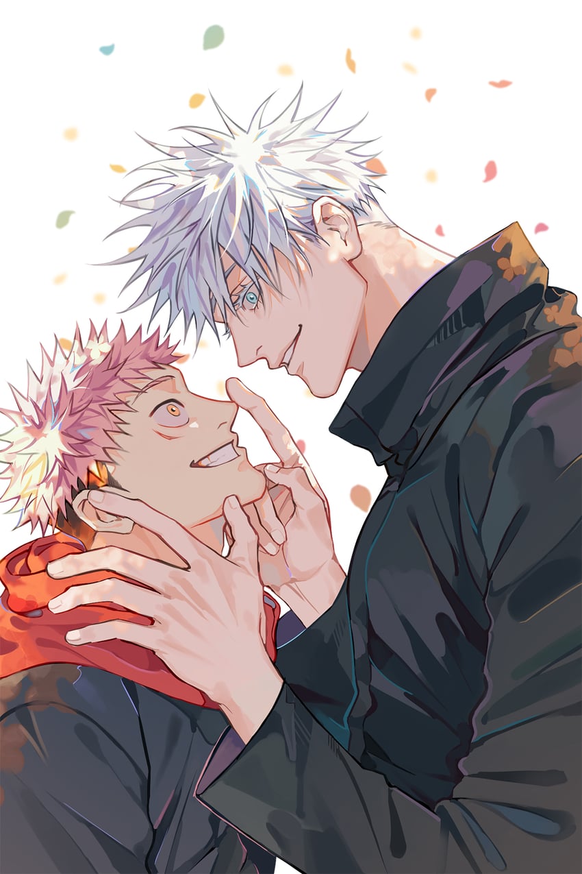 gojou satoru and itadori yuuji (jujutsu kaisen) drawn by bamthelapis