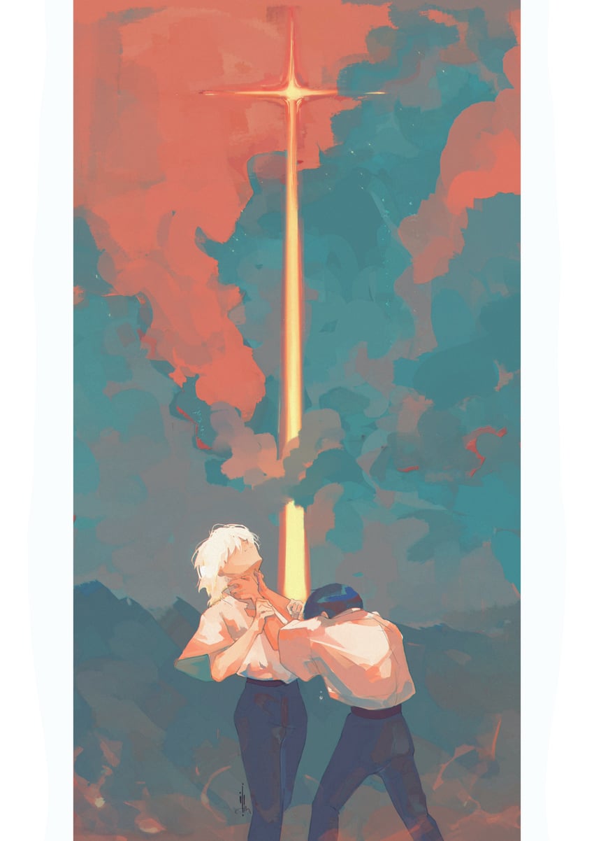 ikari shinji and nagisa kaworu (neon genesis evangelion) drawn by windsaor