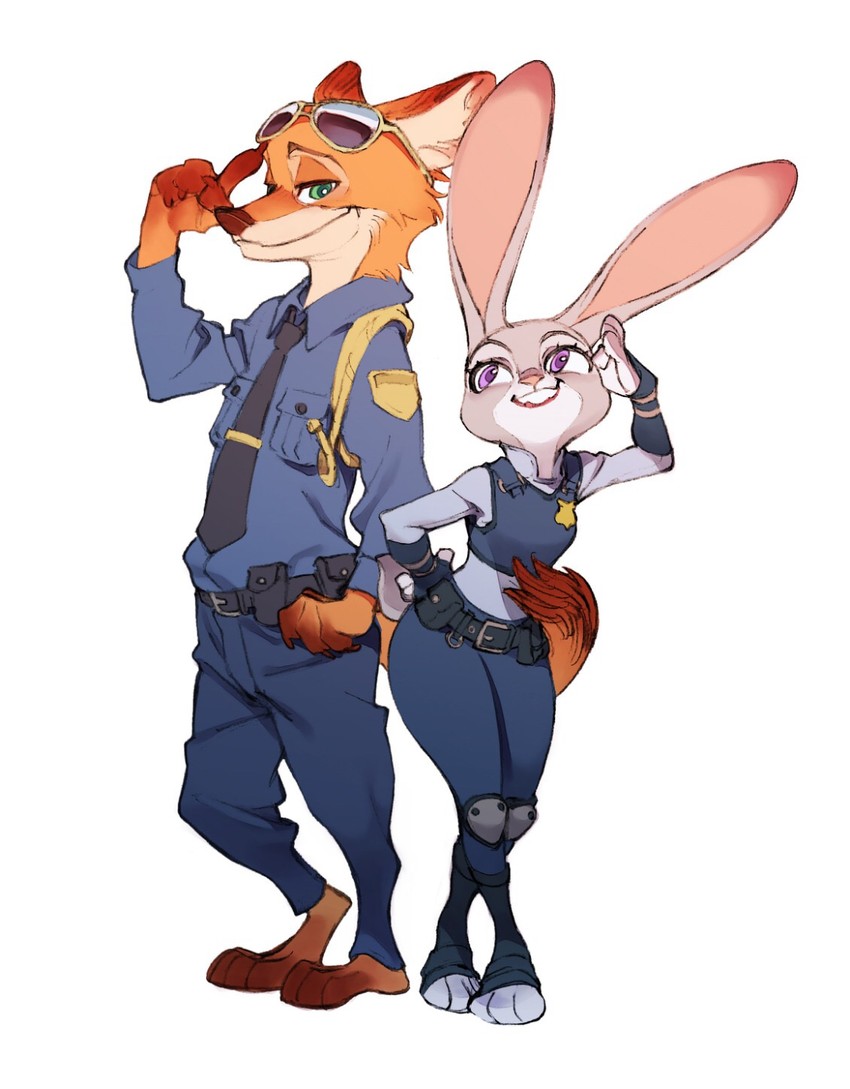 judy hopps and nick wilde (zootopia) drawn by yoshinari_you