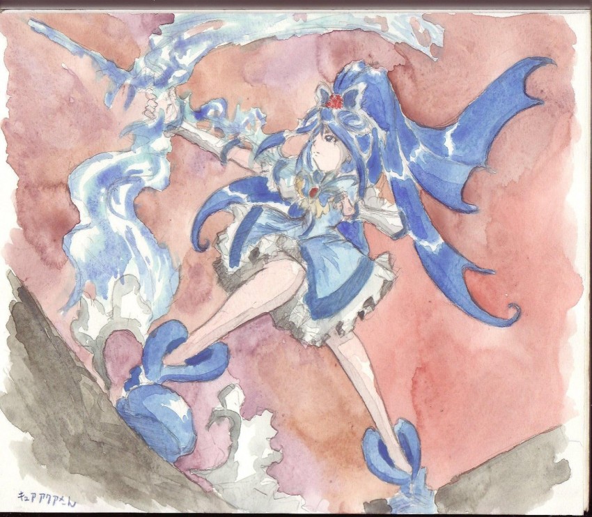 minazuki karen and cure aqua (precure and 1 more) drawn by moodame