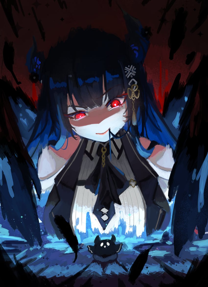 nerissa ravencroft and jailbird (hololive and 1 more) drawn by vonv_(sejvon)