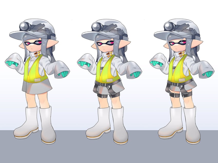inkling player character and inkling girl (splatoon and 1 more) drawn by naoki_(oosuko)