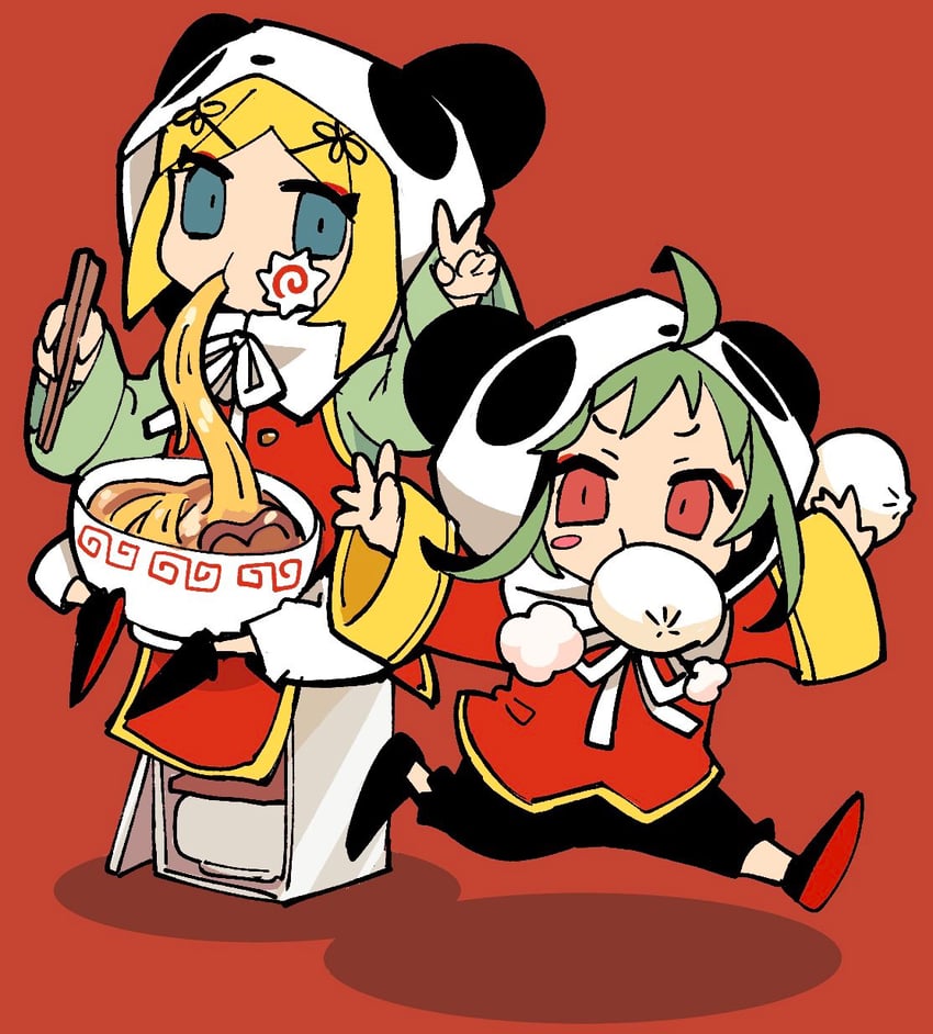 kagamine rin and gumi (vocaloid and 1 more) drawn by korosuke_(kr0sk)