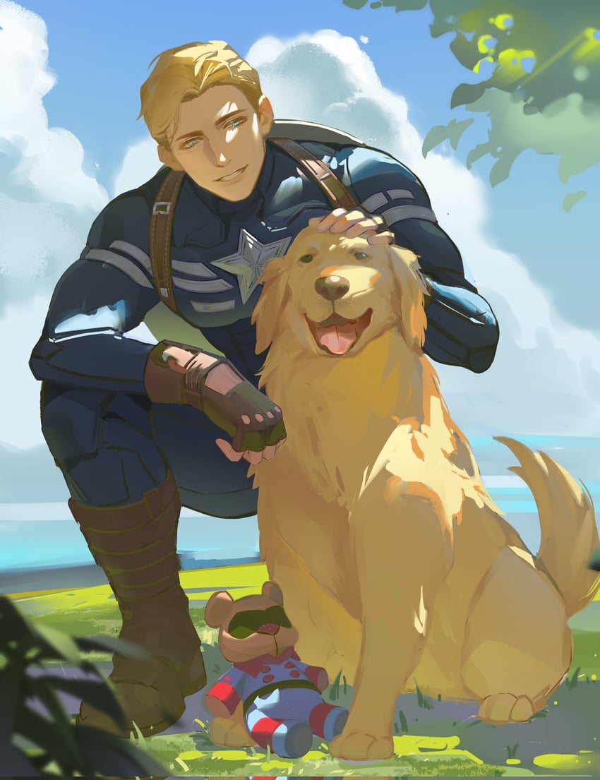 steve rogers and captain america (marvel and 1 more) drawn by warsong_zhange