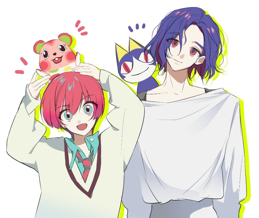 amate yuzuriha, shuji ito, rover, and apple (gundam and 2 more) drawn by topograpxicc