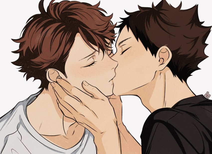 oikawa tooru and iwaizumi hajime (haikyuu!!) drawn by yokomiro_chan