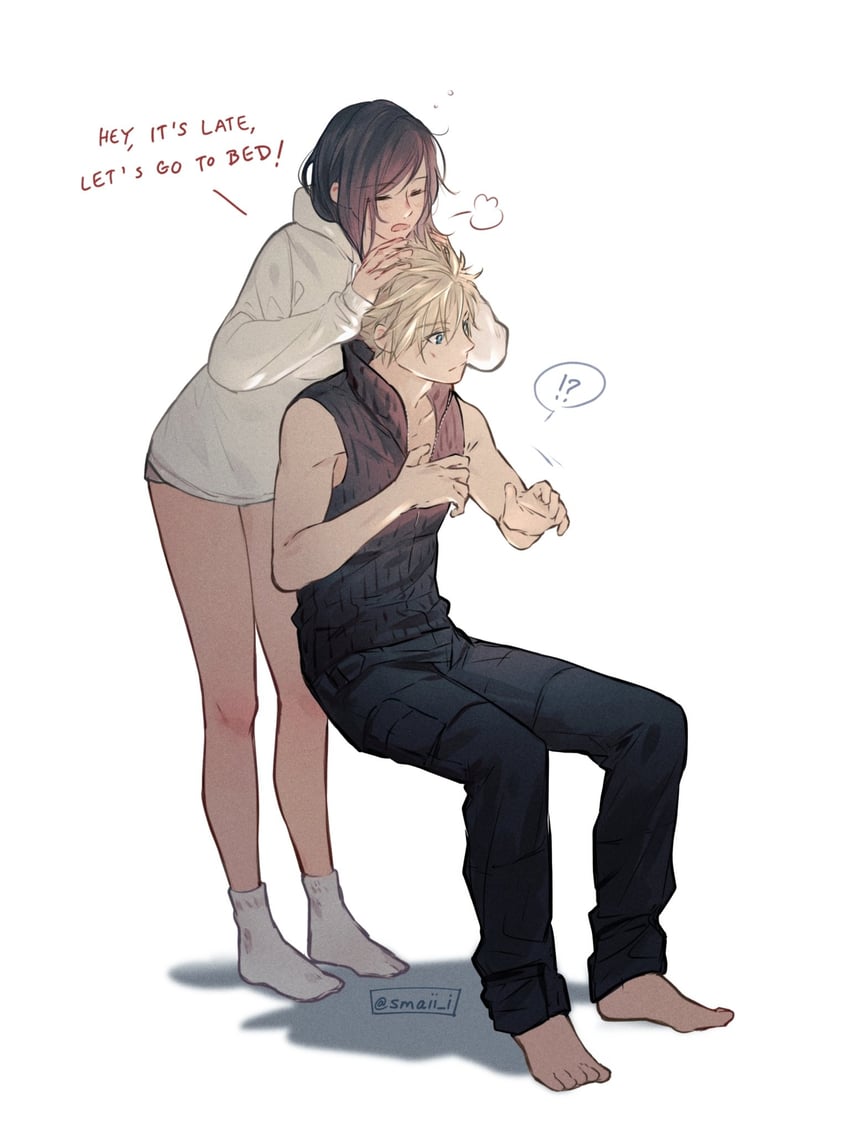 tifa lockhart and cloud strife (final fantasy and 2 more) drawn by maiii_(smaii_i)