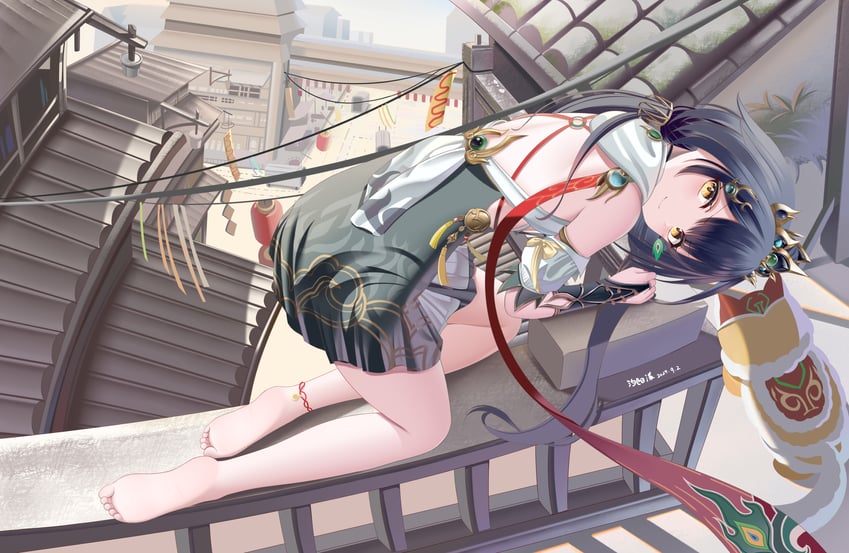 yunli (honkai and 1 more) drawn by xi_yang_yang