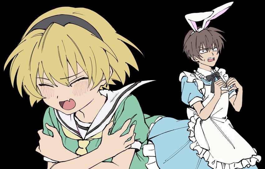 alice, houjou satoko, and maebara keiichi (higurashi no naku koro ni and 2 more) drawn by nishino_(fetv8484)