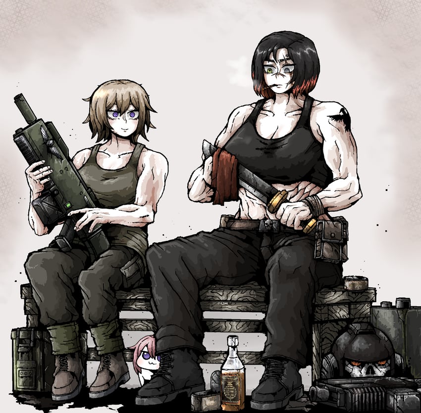 adeptus astartes, astra militarum, and doro (goddess of victory: nikke and 1 more) drawn by octosoup
