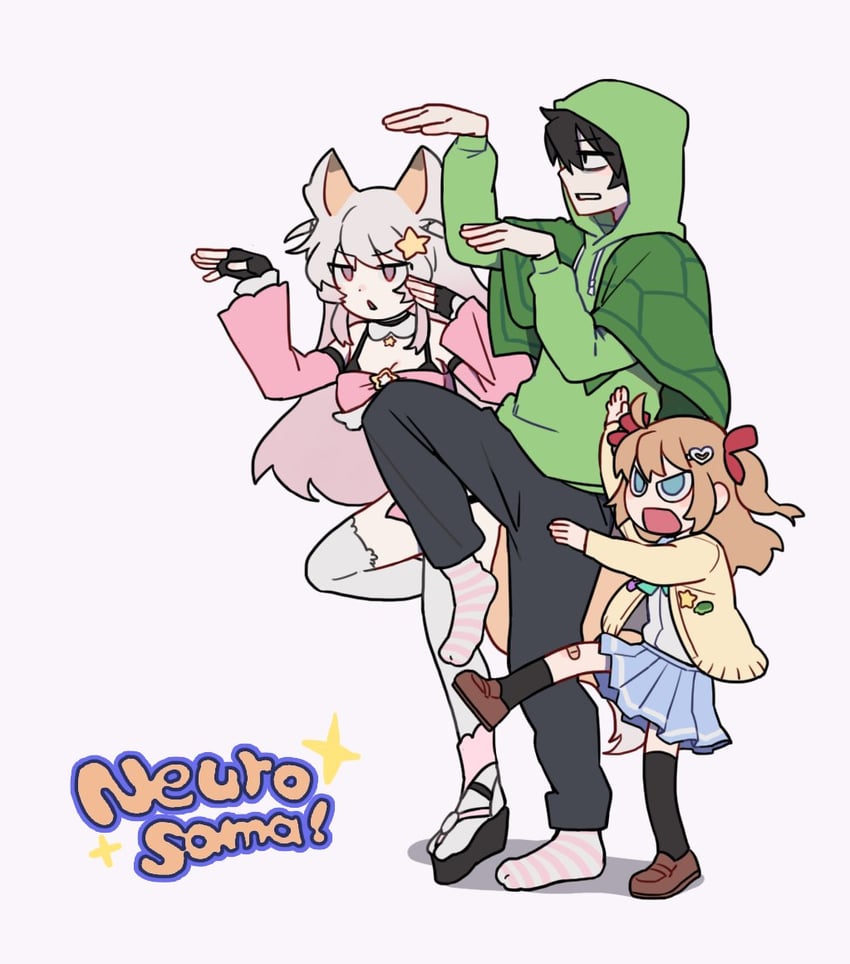 neuro-sama, annytf, and vedal987 (indie virtual youtuber and 2 more) drawn by 472pis
