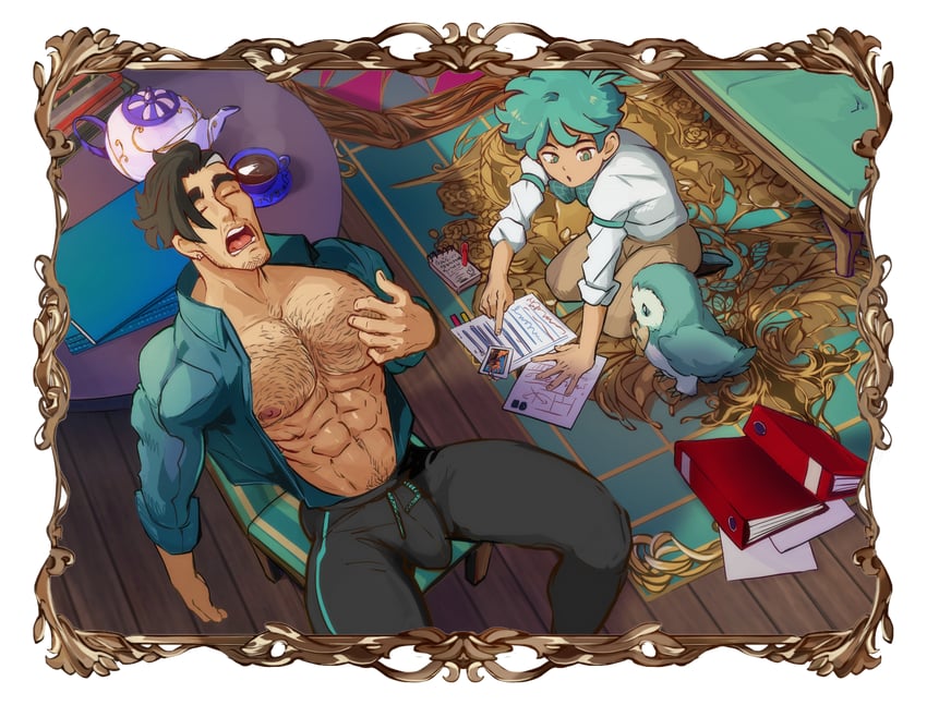 satou kotarou and antonio satou (fairytale police hoe department) drawn by idoraad