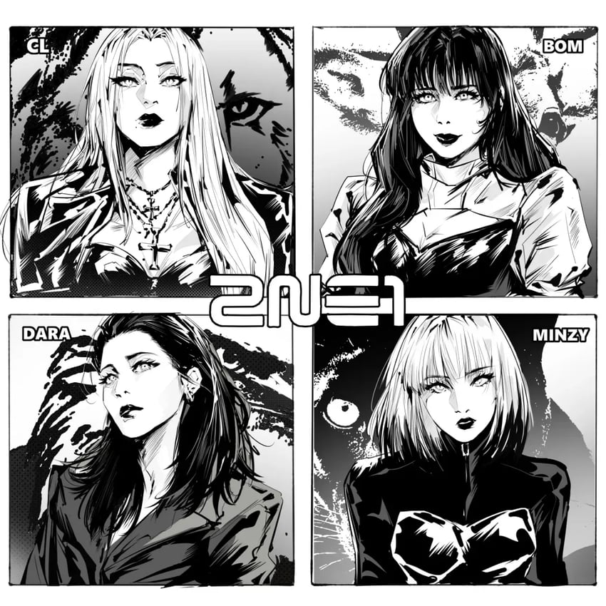 cl, park bom, minzy, and sandara park (real life and 1 more) drawn by miao_da_ye_ye