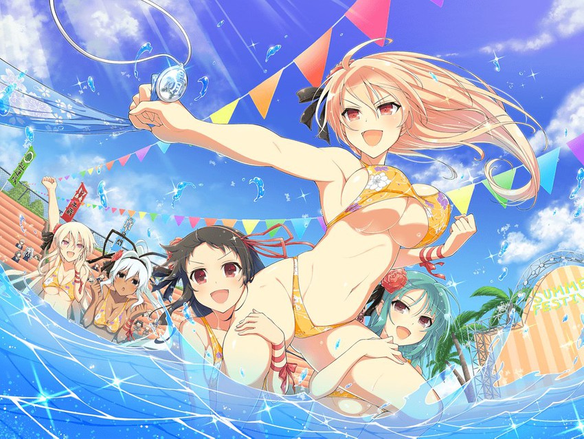 leo, yuyaki, bashou, souji, ayame, and 4 more (senran kagura and 1 more) drawn by yaegashi_nan