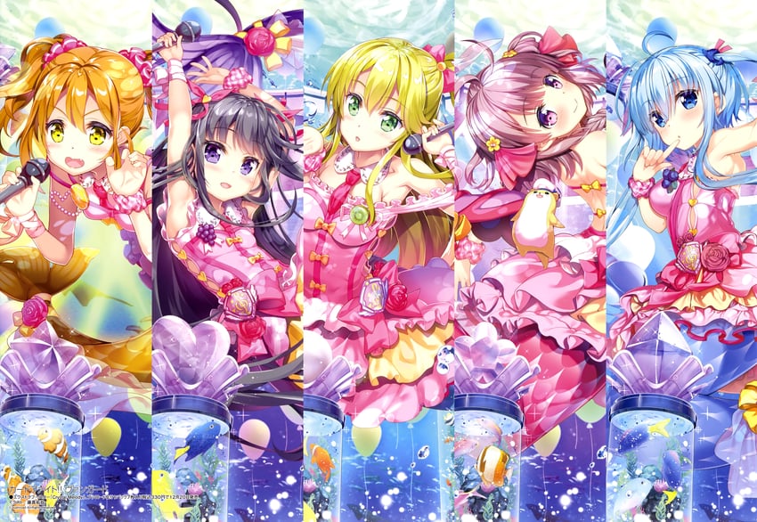 sonata, serena, fina, caro, and canon (megami magazine and 2 more) drawn by fujima_takuya