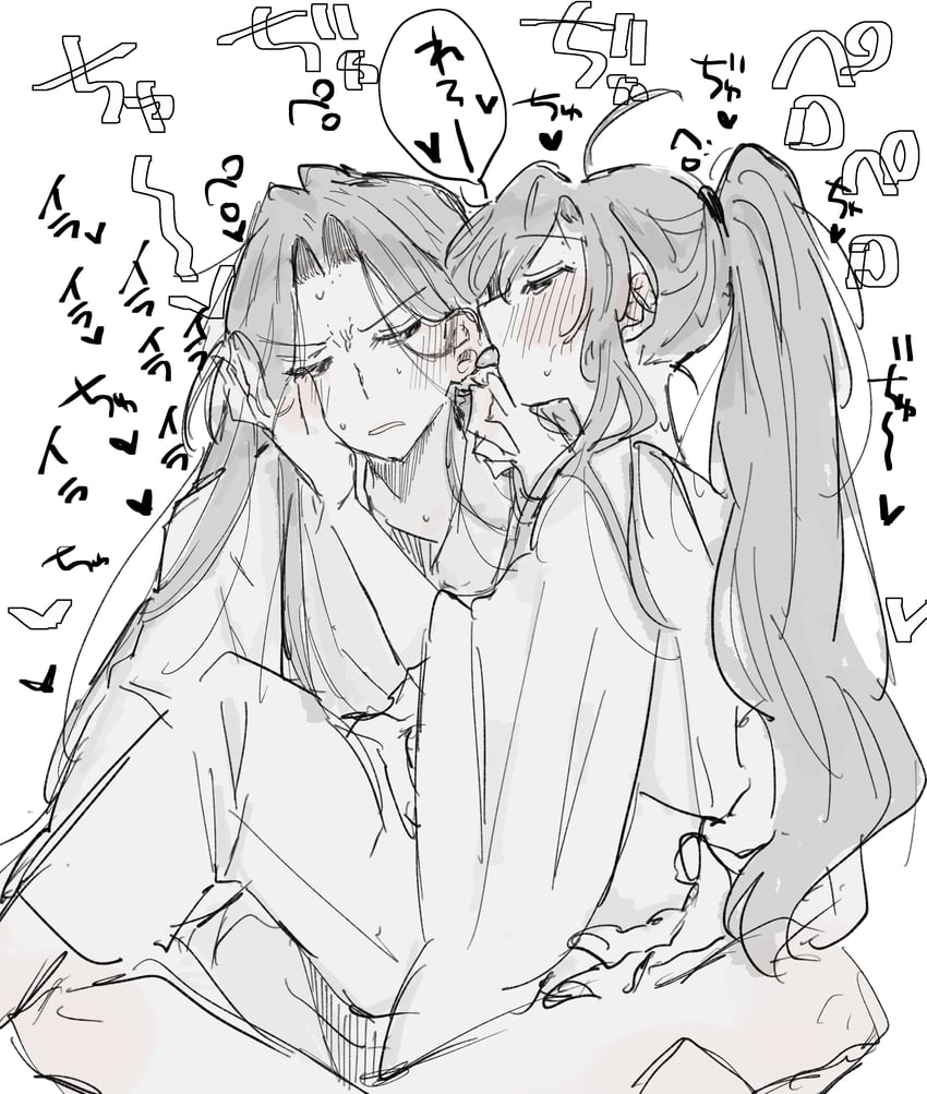 wei wuxian and lan wangji (modao zushi) drawn by kapa_kun