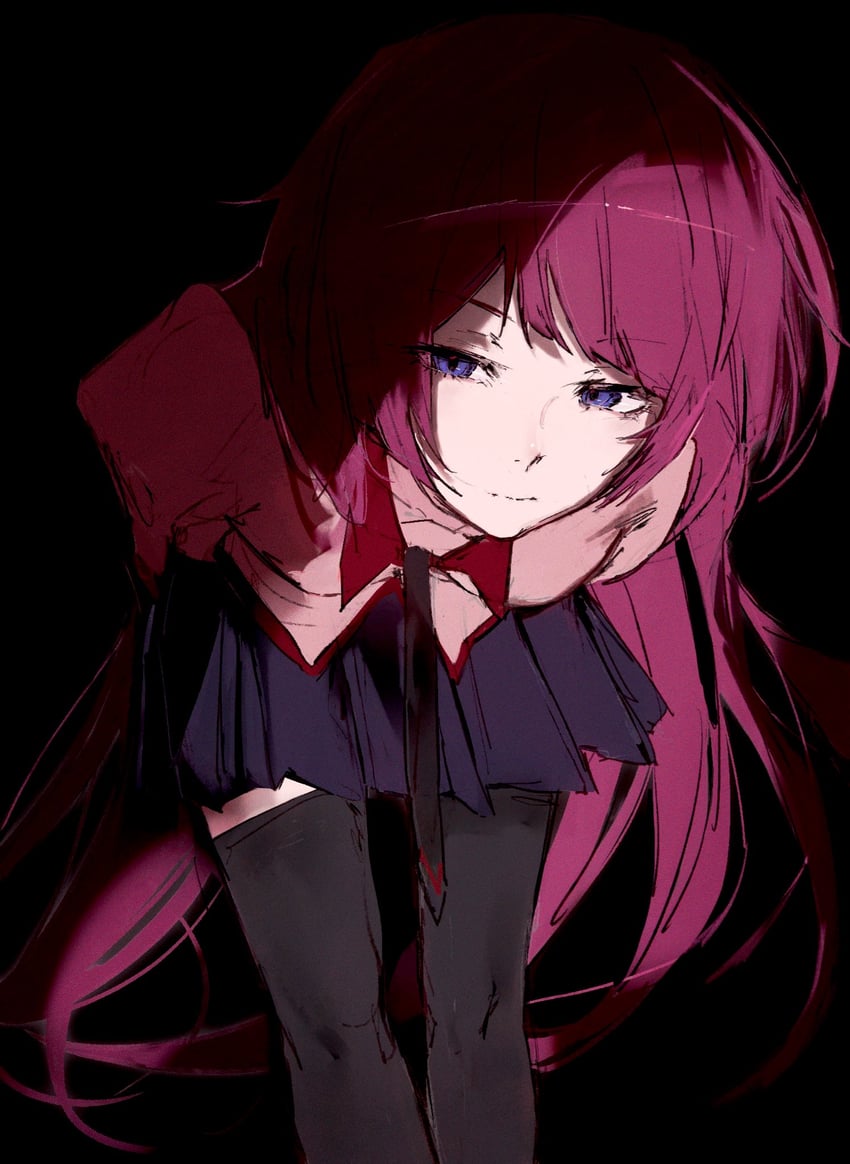 senjougahara hitagi (monogatari and 1 more) drawn by moku_(muooku)