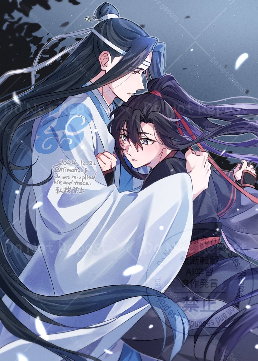 wei wuxian and lan wangji (modao zushi) drawn by kimako_(kimako_8)