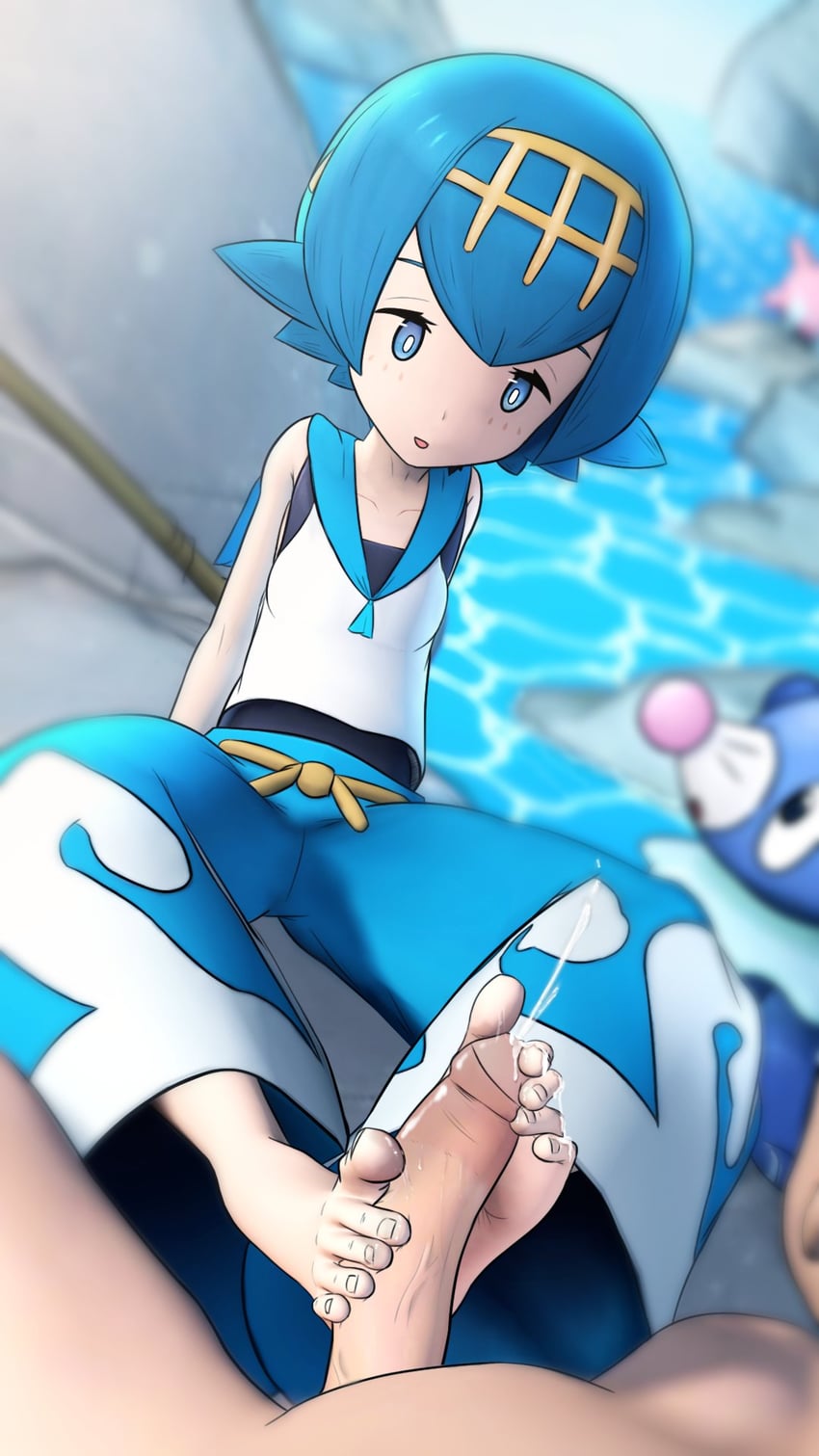 lana, popplio, and corsola (pokemon and 1 more) drawn by greatm8