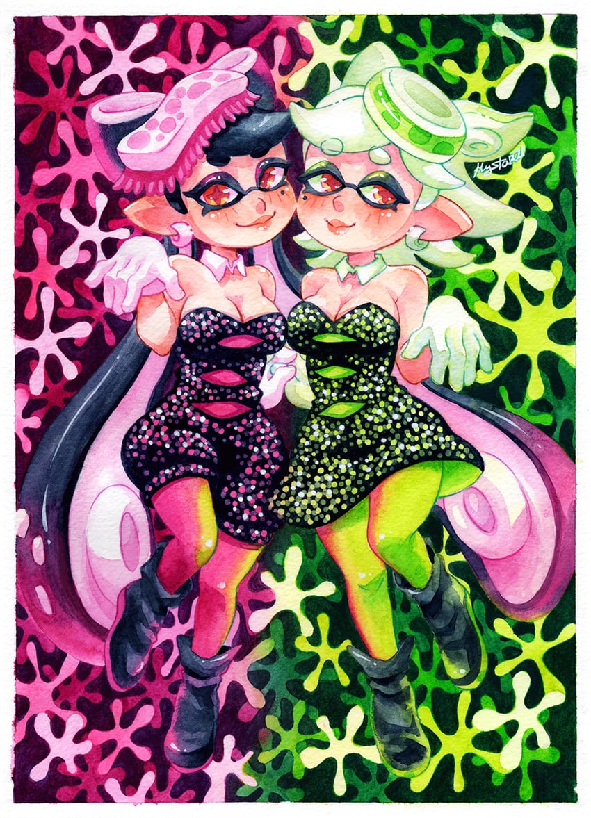 callie and marie (splatoon and 1 more) drawn by mystar21