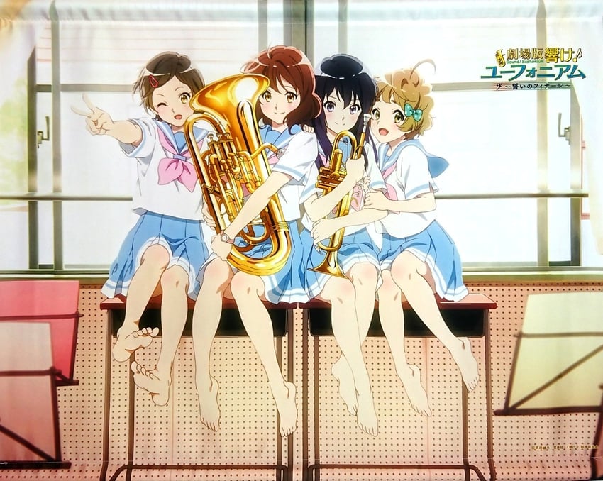 oumae kumiko, kousaka reina, kawashima sapphire, and katou hazuki (hibike! euphonium)