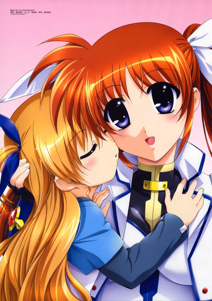 takamachi nanoha and vivio (lyrical nanoha and 1 more) drawn by okuda_yasuhiro