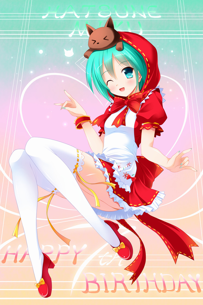 hatsune miku and little red riding hood (vocaloid and 3 more) drawn by bashen_chenyue