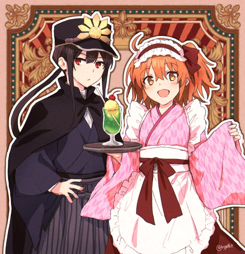 fujimaru ritsuka and oda nobukatsu (fate and 1 more) drawn by t_kattu