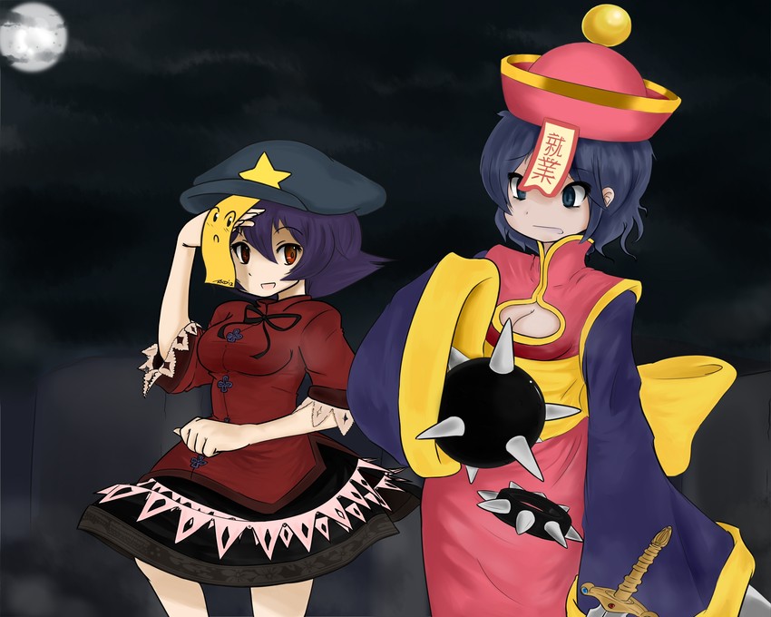 miyako yoshika and hsien-ko (touhou and 1 more) drawn by meganemausu